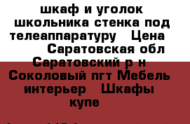 шкаф и уголок школьника,стенка под телеаппаратуру › Цена ­ 5 000 - Саратовская обл., Саратовский р-н, Соколовый пгт Мебель, интерьер » Шкафы, купе   